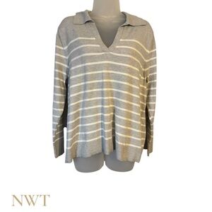 NWT SOFT NEUTRAL V-Neck Sweater PLUS/PETITE   XXLARGE/PET   #P